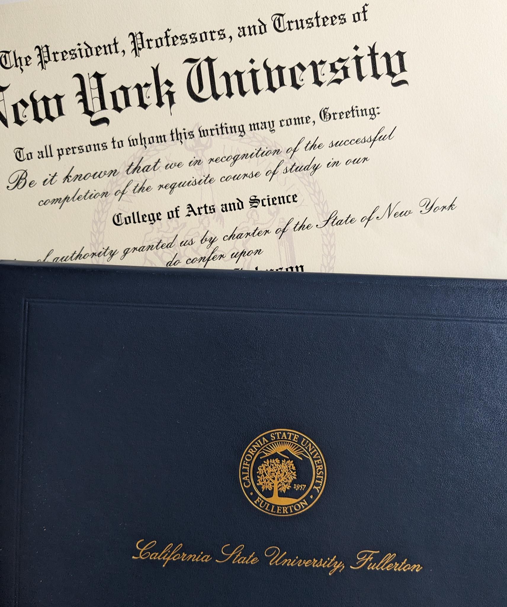 photo of diplomas